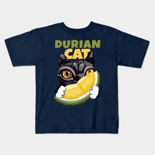 Durian Cat Kids T-Shirt by KewaleeTee